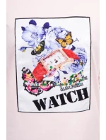 Blúzka s 3D grafikou Watch powder pink