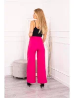 Široké kalhoty fuchsiové barvy
