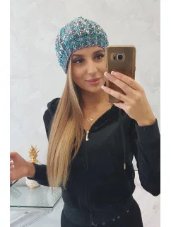 Dámska čiapka s brmbolcom Maria K335 tyrkysová