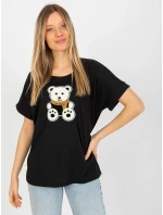 Dámská halenka LK BZ model 18309980 černá - FPrice Dámská halenka LK BZ model 18309980 černá - FPrice