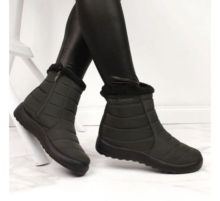 Nepromokavé sněhové boty na zip NEWS W model 17606242 khaki - Inny Nepromokavé sněhové boty na zip NEWS W model 17606242 khaki - Inny