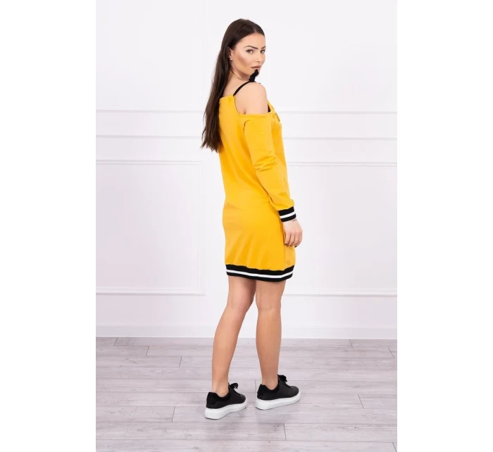 Šaty Tres Chic v horčicovej farbe