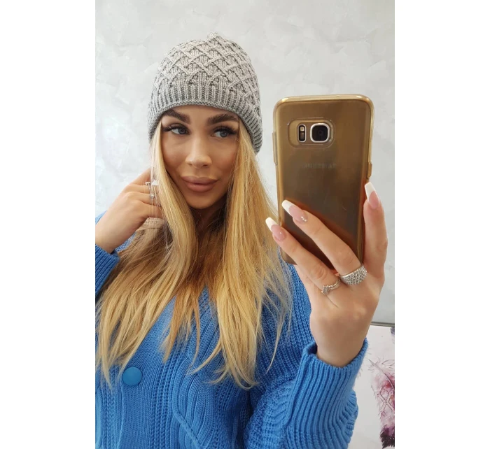 model 18750831 fleecová kšiltovka světle šedá - K-Fashion