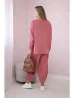 Bavlněná mikina kalhoty set malina Bavlněná mikina kalhoty set malina