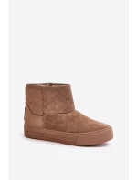 Botki Śniegowce Na Zamek Ocieplane Futerkiem Big Star OO274A524 Beżowe Botki Śniegowce Na Zamek Ocieplane Futerkiem Big Star OO274A524 Beżowe