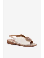 Lesklé Dámské Sandály S Dekorativním Detalem model 21691490 Zlaté - S.Barski