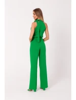 model 18383635 Kombinéza s výstřihem a vázáním zelená - Moe model 18383635 Kombinéza s výstřihem a vázáním zelená - Moe