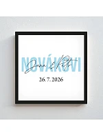 Personalizovaný magický fotoobraz v ráme - štvorec 20x20 - mená novomanželov