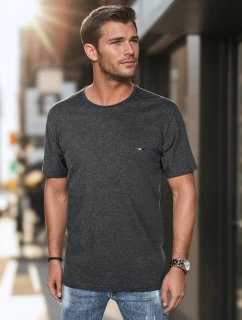 Pánske vyšívané tričko tmavosivé FashionStreet RX5634