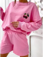 Bavlnená mikina + šortky ružová (VE101)