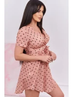 Tmavo marhuľové bodkované šaty