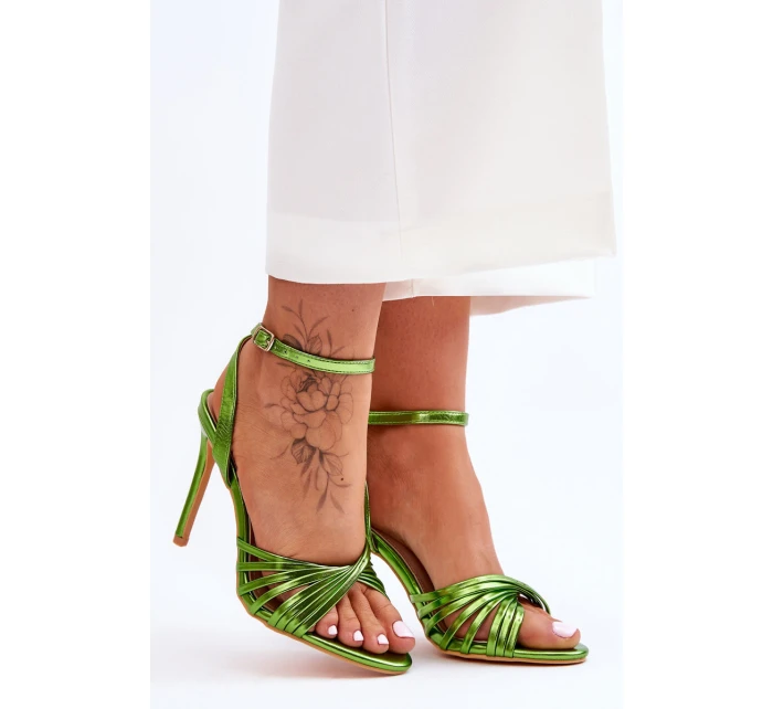 Dámské sandály na vysokém podpatku Zelená My Darling Dámské sandály na vysokém podpatku Zelená My Darling