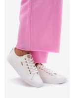 Trampki Damskie Z Eko Skóry Big Star RR274748 Białe Trampki Damskie Z Eko Skóry Big Star RR274748 Białe
