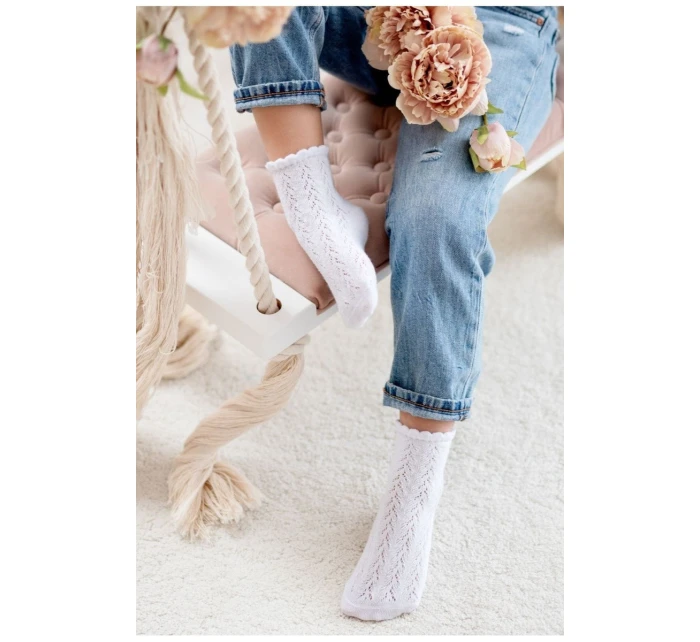 Dětské Ponožky Vzdušné Bílé