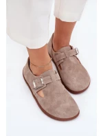 Semišové Polobotky Barefoot Dámské S Přezkou model 21703098 Béžové - Zazoo