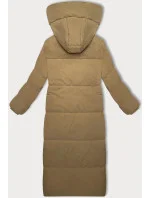 Dlhý kabát v ťavej farbe s jednoduchým strihom (WD202229)