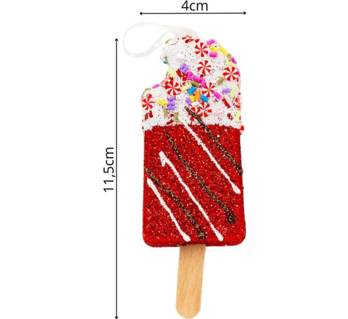 ZMRZLINOVÁ DEKORÁCIA ZÁVESNÁ OZDOBA 3KS ČERVENÁ