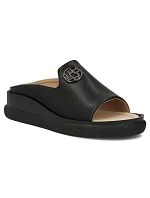 Dámské kožené žabky na platformě černé model 22158370 - FILIPPO