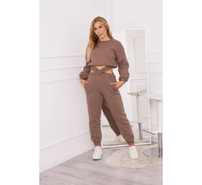 Zateplený set s krátkou mikinou mocca Zateplený set s krátkou mikinou mocca