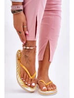 Dámské módní žabky Big Star model 21610750 žluté - Big Star Shoes