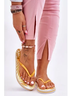 Dámské módní žabky Big Star model 21610750 žluté - Big Star Shoes