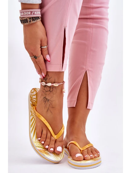 Dámské módní žabky Big Star model 21610750 žluté - Big Star Shoes