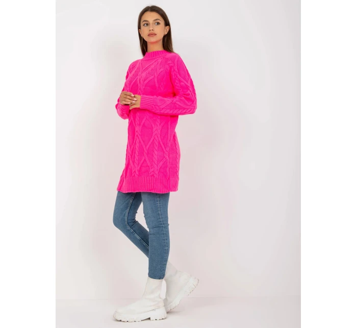 Dámsky sveter 8012.88P fluo pink - FPrice Dámsky sveter 8012.88P fluo pink - FPrice