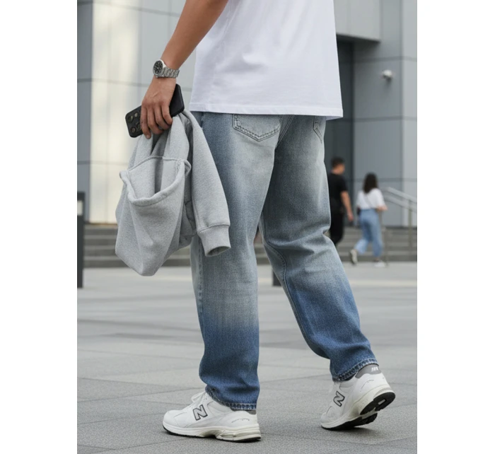 Pánske modré vrecovité džínsové nohavice FashionStreet UX4478