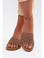 Dámské ploché s kamínky hnědé Fendi