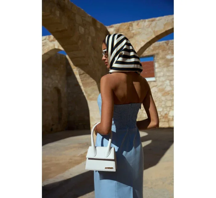 M843 Džínsové midi šaty - svetlomodré