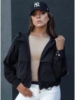 Dámska prechodná bunda s kapucňou BUNOL black FashionStreet TY4469