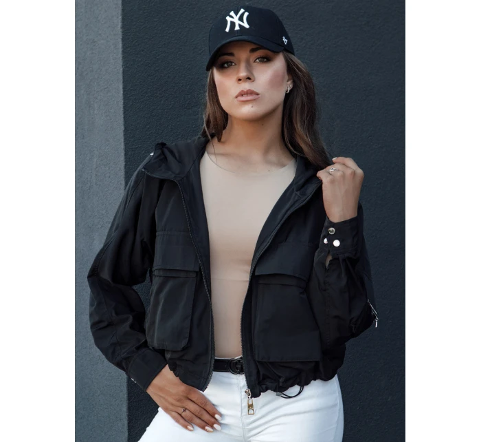 Dámska prechodná bunda s kapucňou BUNOL black FashionStreet TY4469