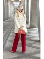 Dámská prošívaná oversize bunda v ecru barvě s kapucí model 20471213 - Ann Gissy