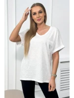 Bavlnená blúzka s vreckami biela