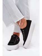 Trampki Damskie Z Koronką Lee Cooper LCW-25-31-3439L Czarne