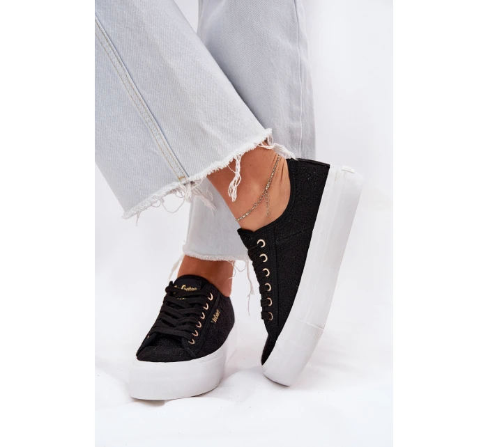 Trampki Damskie Z Koronką Lee Cooper LCW-25-31-3439L Czarne