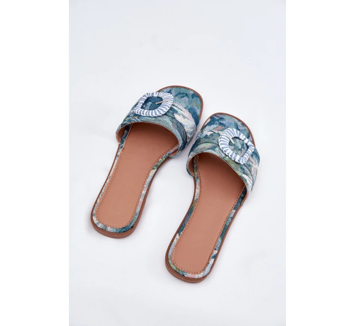 Ploché Dámské Pantofle S Modré model 21696506 - Boto Ploché Dámské Pantofle S Modré model 21696506 - Boto