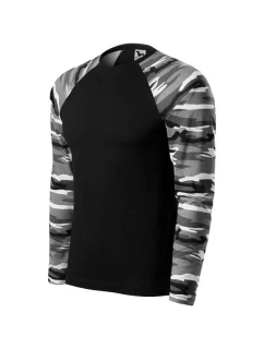 Maskáčové tričko LS unisex maskáčová sivá