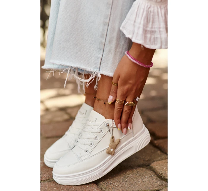 Dámské sportovní boty na platformě model 22010082 Bílá - VINCEZA