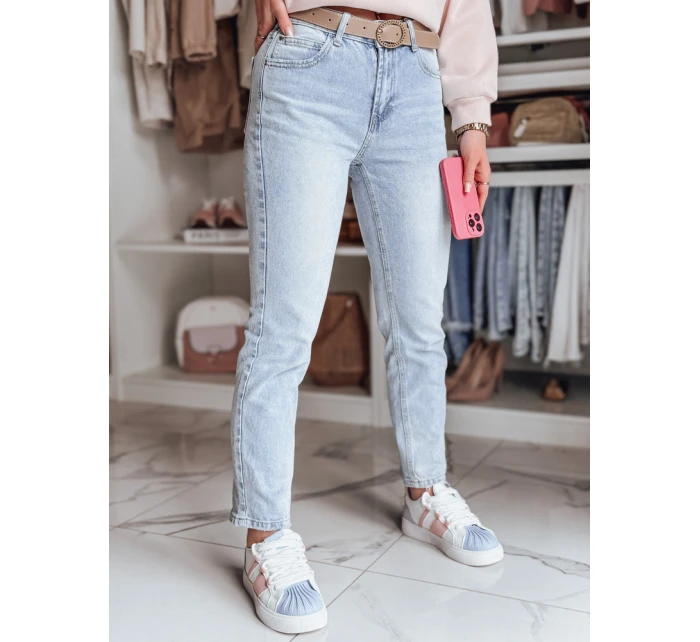 Dámské džínové kalhoty slim fit střihu s pruhem modré Dstreet model 21988267 - FashionStreet