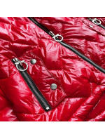 Červená prošívaná dámská bunda s kapucí model 16147700 - S'WEST