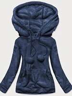 Tmavo modrá dámska plyšová mikina (HH033)