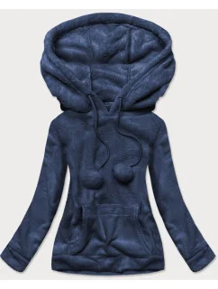 Tmavo modrá dámska plyšová mikina (HH033)