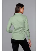 Světle zelená klasická dámská košile model 18302325 - J.STYLE Světle zelená klasická dámská košile model 18302325 - J.STYLE