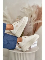 Sneakersy Dámské Sportovní Boty Zateplené Na Masivní Podešvi Béžové model 21668399 - Boto Sneakersy Dámské Sportovní Boty Zateplené Na Masivní Podešvi Béžové model 21668399 - Boto