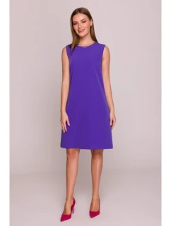 S408 Šaty bez rukávov - fialové
