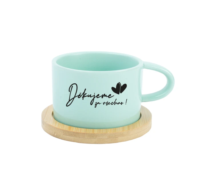 DĚKUJEME ZA VŠECHNO! - mint hrníček makronka 200 ml