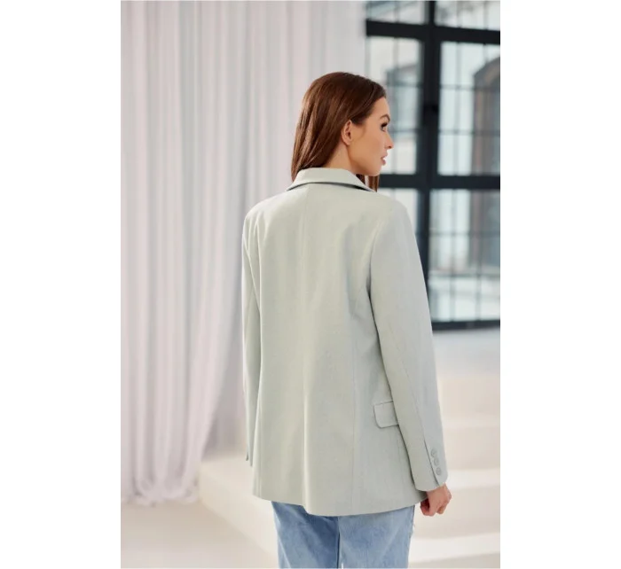 Dámska bunda ZAK0016 tyrkysová - Roco Fashion