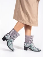 Módne dámske pestrofarebné gumáky na širokom podpätku Módne dámske pestrofarebné gumáky na širokom podpätku