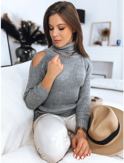 Dámský svetr světle šedý Dstreet model 21967058 - FashionStreet Dámský svetr světle šedý Dstreet model 21967058 - FashionStreet